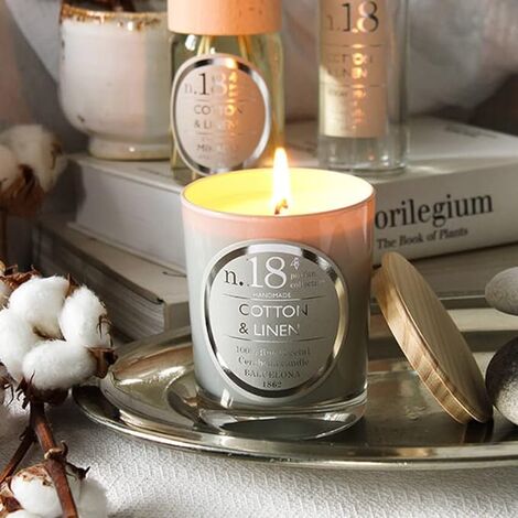 Comprar COTTON & LINEN 100% VEGETAL CANDLE. N&ordm;.18. CERABELLA 1862