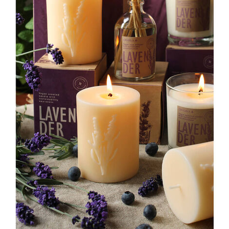 Comprar LAVANDER 320gr 40h VEGAN SCENTED PILLAR CERABELLA 1862