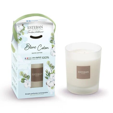BLANC COTON 180gr BOUGIE 100% CIRE VEGETALE  35/40h