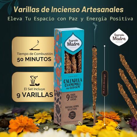 Comprar CALENDULA MANZANILLA 9 STICKS INCIENSO  SAGRADA MADRE 